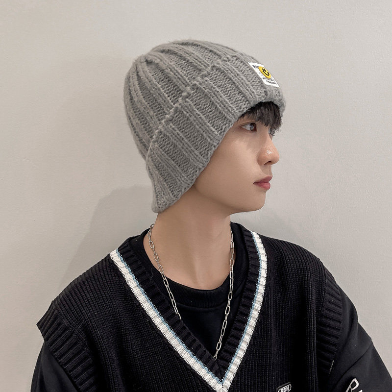 毛线帽子男冬季潮流时尚百搭套头保暖针织帽秋冬护耳男士包头冷帽