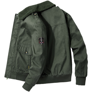 JEEP吉普夹克男秋冬装加绒青年休闲大码上衣服男飞行员外套潮棉服