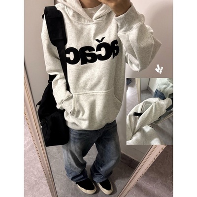 潮牌纯棉连帽卫衣男女美式高街刺绣字母上衣情侣秋冬加绒外套潮