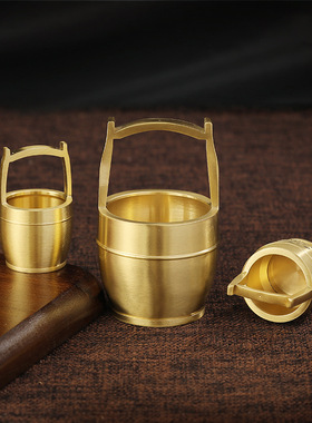 黄铜一桶金摆件招财聚宝盆一桶江山办公室客厅玄关摆设家居装饰品