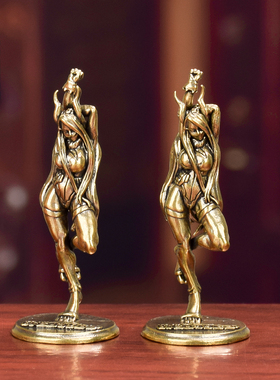 黄铜复古魔女做旧跳舞女神摆件