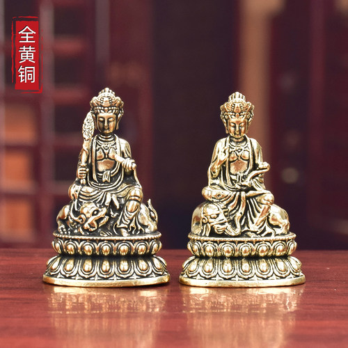 纯黄铜八大守护神大势至菩萨摆件