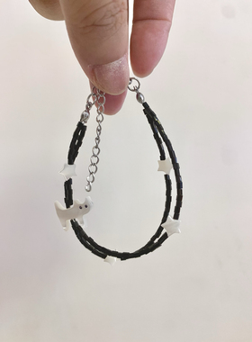 新品贝壳系列ins风新款甜美少女手链串珠蝴蝶星星猫咪叠带手链女