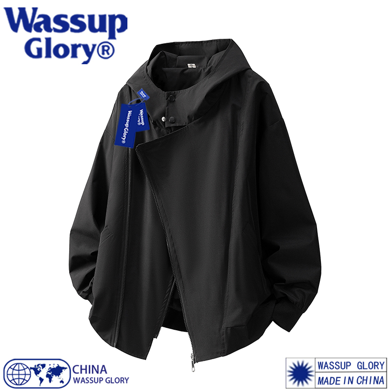 WASSUP GLORY美式cleanfit解构夹克男秋季潮牌双拉链机能冲锋外套