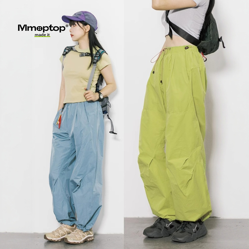 Mmoptop户外防泼水工装裤男女款夏季薄款日系徒步登山直筒休闲裤
