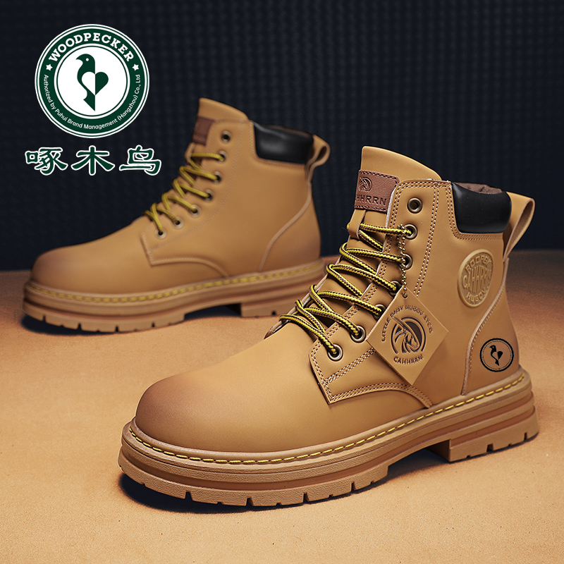 啄木鸟马丁靴男鞋秋冬季工装靴