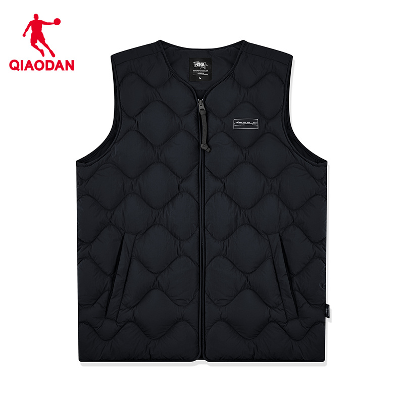 【商场同款】乔丹蕉虑联名马夹男士羽绒马甲黑色百搭QDLKD3254464