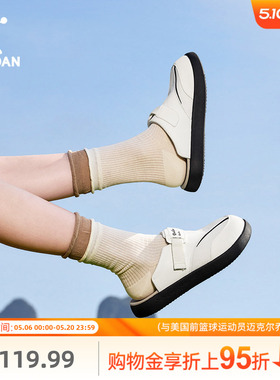 乔丹一脚蹬女拖鞋2026夏新款户外运动包头半拖白色勃肯鞋外穿凉拖