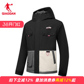乔丹运动加绒风衣男防风防水黑色外套男3251336 商场同款