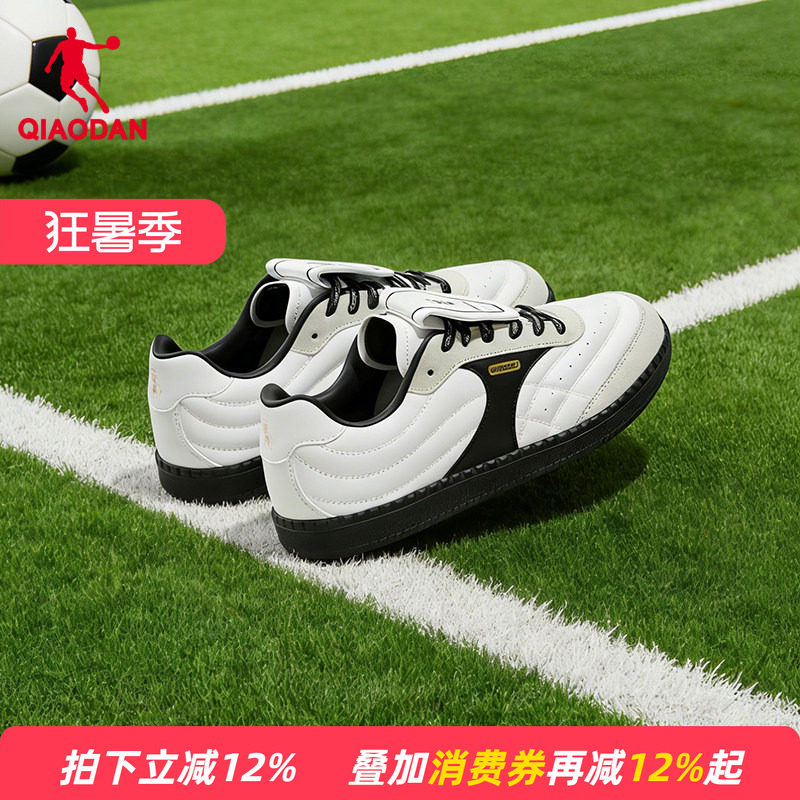乔丹休闲鞋女运动鞋夏季透气薄底翻盖鞋舌德训鞋复古足球风鞋子