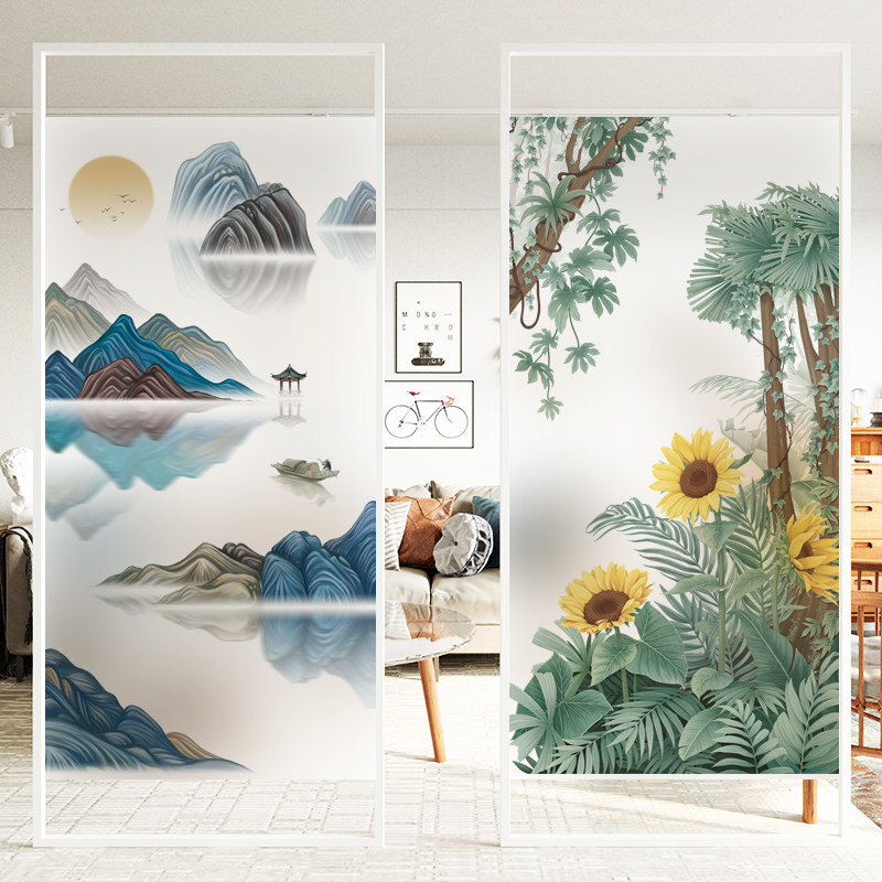 白色磨砂静电无痕玻璃贴膜窗花贴纸透光不透明卧室阳台卫生间贴纸