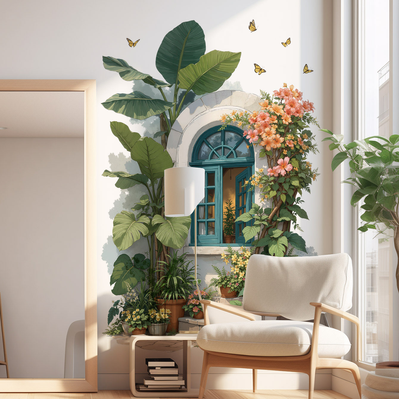 植物绿叶风景自粘墙壁贴纸家用可撕墙面装饰出租屋改造遮丑补丁贴,家居饰品,软装墙贴,淘宝优惠券,粉丝福利购,淘宝优惠卷