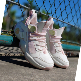 乔丹女鞋篮球鞋高帮网面减震耐磨粉色运动鞋学生室外训练比赛战靴