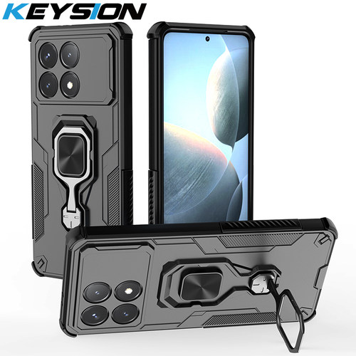 适用Redmi K70车载磁吸旋转指环支架保护壳K70 Pro防摔军事级机甲时尚手机套K70E高级男女简约多功能保护套