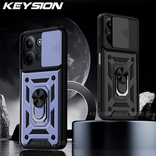 适用红米15R 5G镜头推窗保护壳车载磁吸指环支架手机壳简约高级感商务男女防摔多功能手机套时尚Redmi保护套