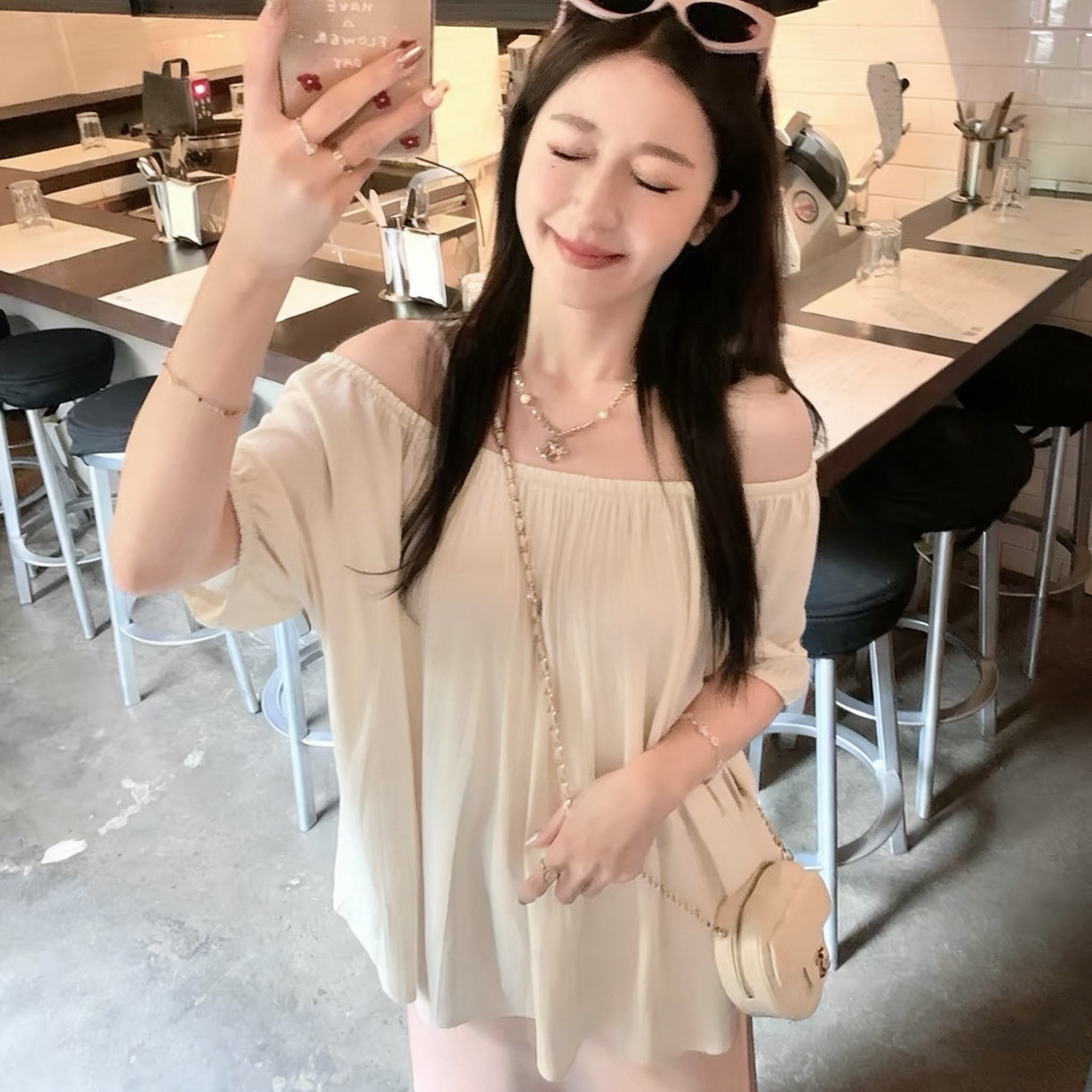棉绸背心木耳边T恤女夏季新款宽松大码百搭半袖超薄人造棉上衣