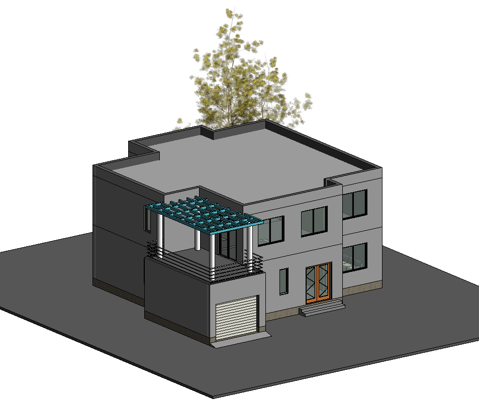 小别墅BIM模型revit2016建筑模型有墙体门窗楼梯家具等构件-31-2