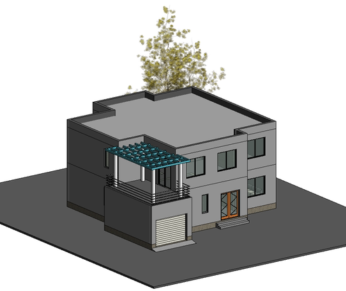 小别墅BIM模型revit2016建筑模型有墙体门窗楼梯家具等构件-31-2