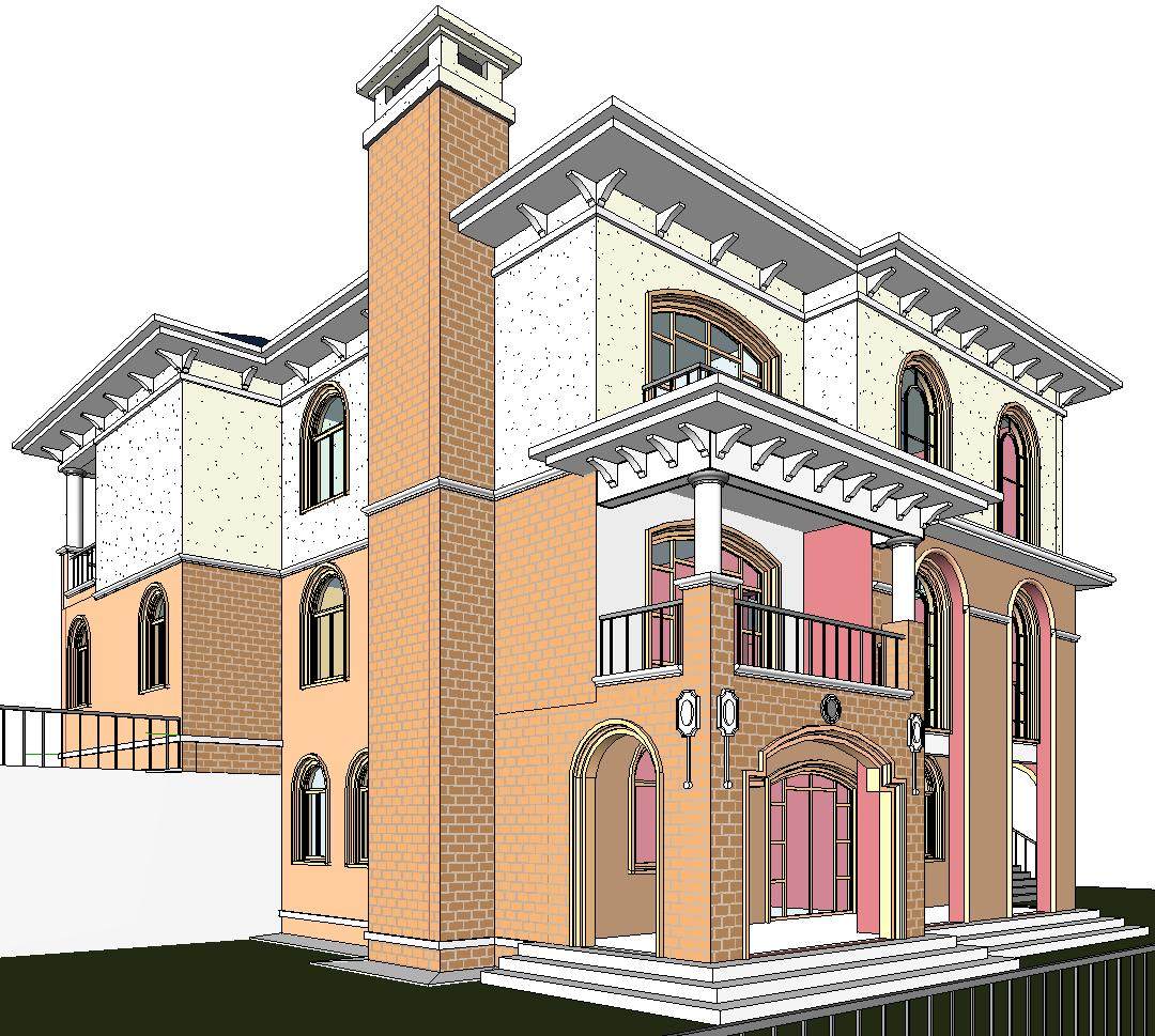 bim模型revit小别墅2016版采用正向设计revit出dwg和pdf图纸-8cp