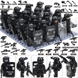 2025新款军事人仔特种兵警察特警小人偶系列士兵乐高拼装益智玩具