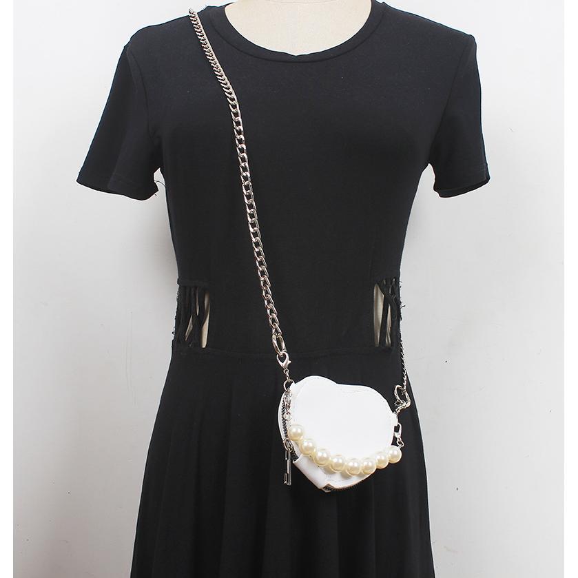 珍珠链条包包女夏2021新款潮爱心包质感小众百搭迷你斜挎包晚宴包