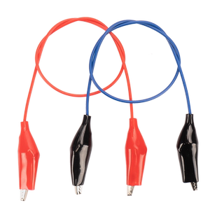 双鳄鱼夹U型导线U行U形香蕉插头空心插头导线初中物理实验室电学电路连接线 教学仪器材导线夹实验室用