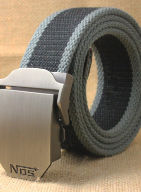 可拆剪自动扣加厚长帆布腰带休闲户外编织裤皮带学生男士女用战术