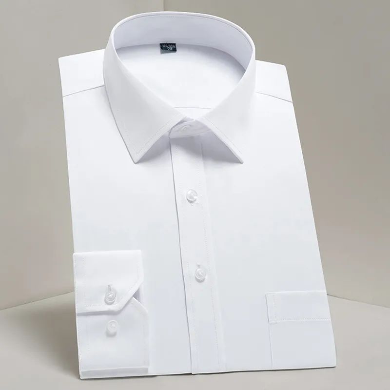 Plus Size Men's Basic Standard-fit Long Sleeve Dress Shirt S 男装 衬衫 原图主图