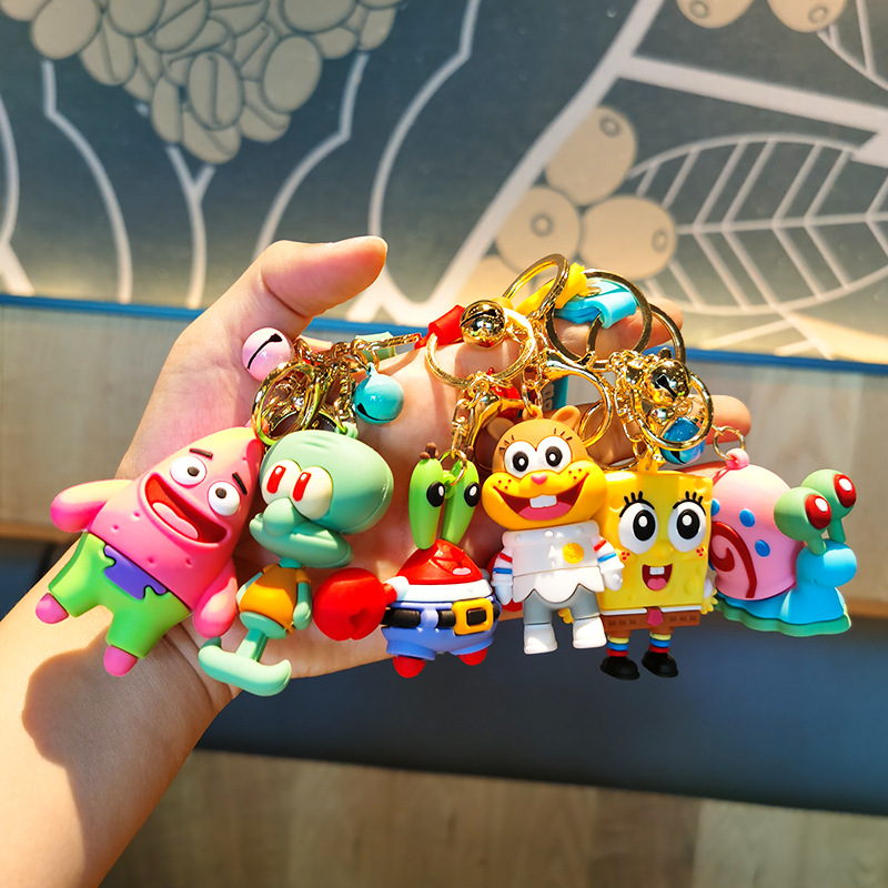 Kawaii SpongeBob Keychain Cute Cartoon Doll Pendant Car Key