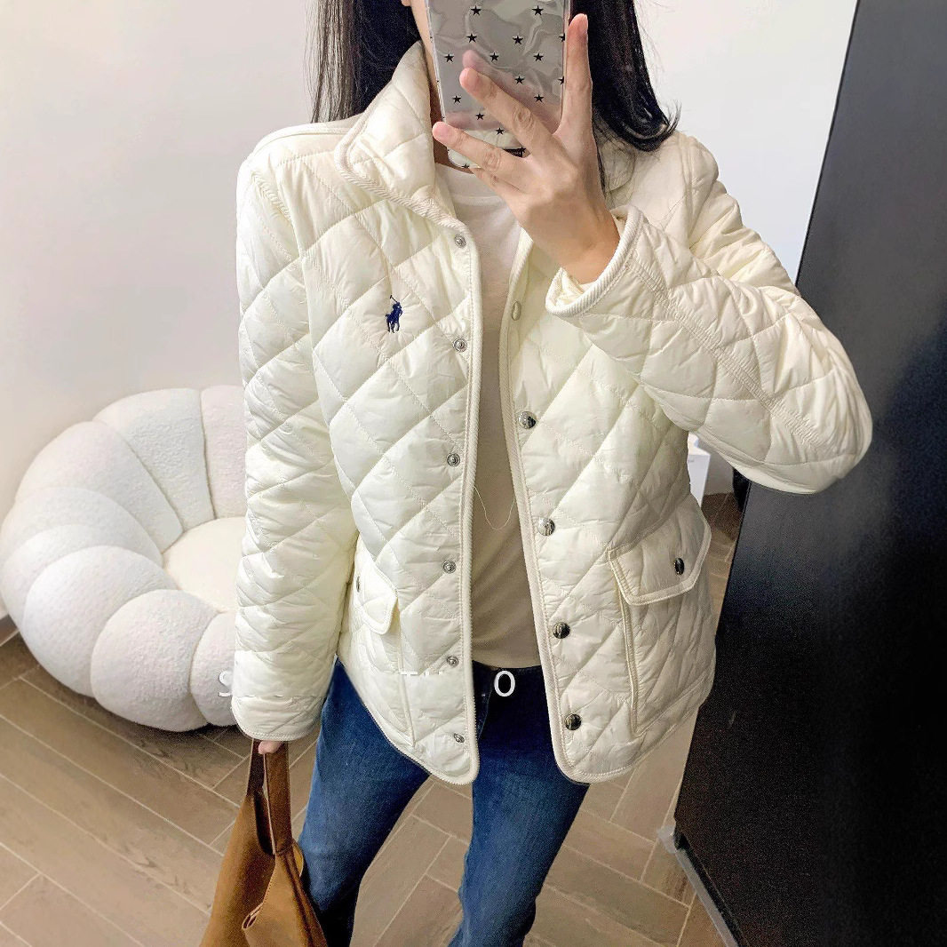 老钱风小马刺绣轻薄显瘦女棉服