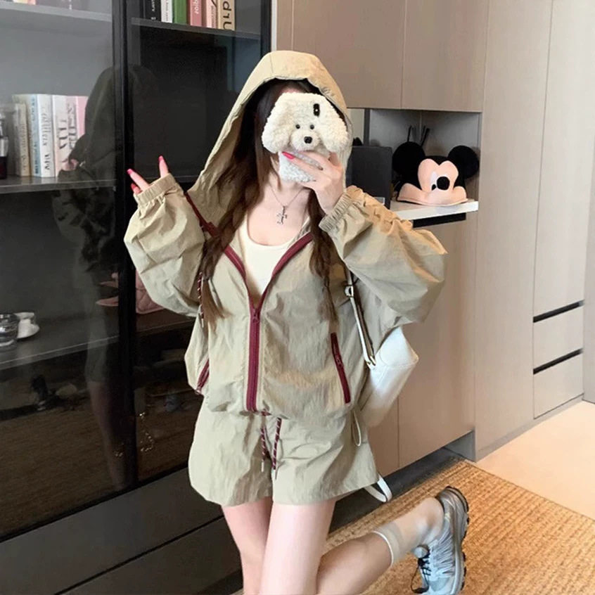 夏季女薄款速干防晒运动两件套