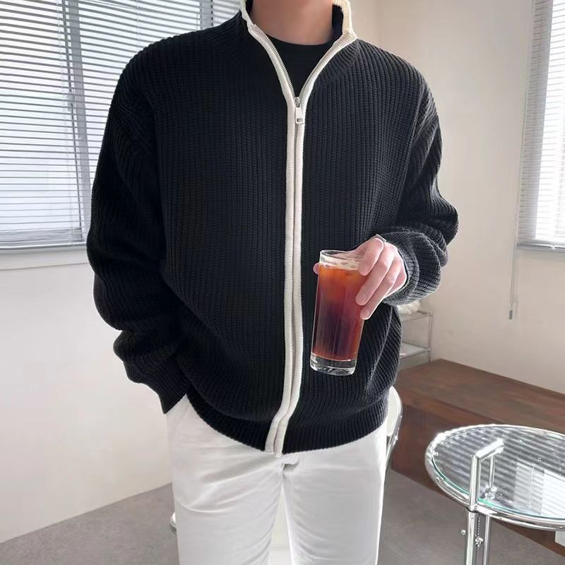 韩版针织开衫男冬季毛衣新款加厚毛线衣百搭慵懒风潮流宽松外套潮
