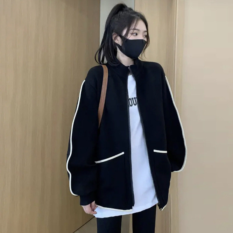 大码女装慵懒风运动外套女春秋