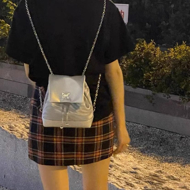甜酷蝴蝶结简约百搭双肩包
