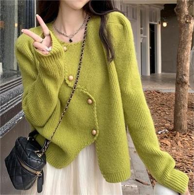 多巴胺不规则毛衣女针织开衫洋气