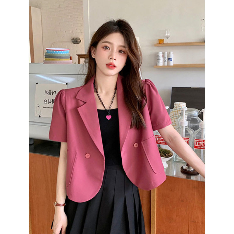 夏季小西装衬衣短外套女2025新款休闲时尚薄款西服短袖上衣百搭