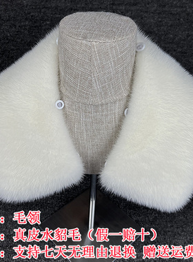 进口水貂毛领子真毛整皮男女翻领皮草保暖大方领皮衣毛毛领子单卖