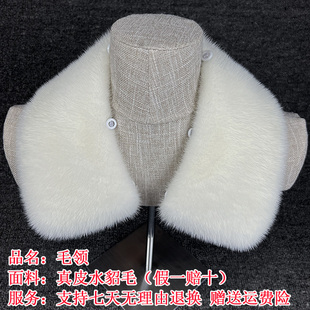 进口水貂毛领子真毛整皮男女翻领皮草保暖大方领皮衣毛毛领子单卖