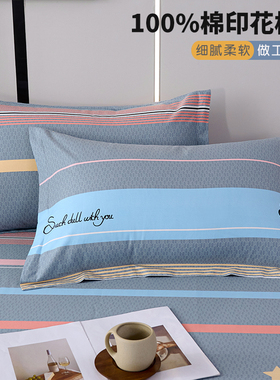 【二只装】枕套加厚全棉纯棉单人48x74cm枕头套简约双人