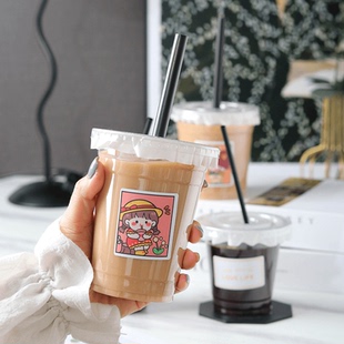 pet奶茶杯饮料生椰拿铁打包带盖冰粉冷饮杯一次性咖啡杯打包杯