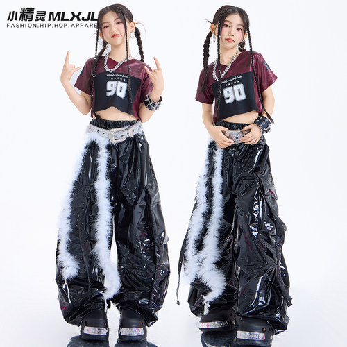 女孩爵士舞服韩版甜酷蕾丝上衣