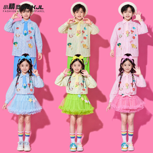 儿童啦啦队演出服小学生运动会