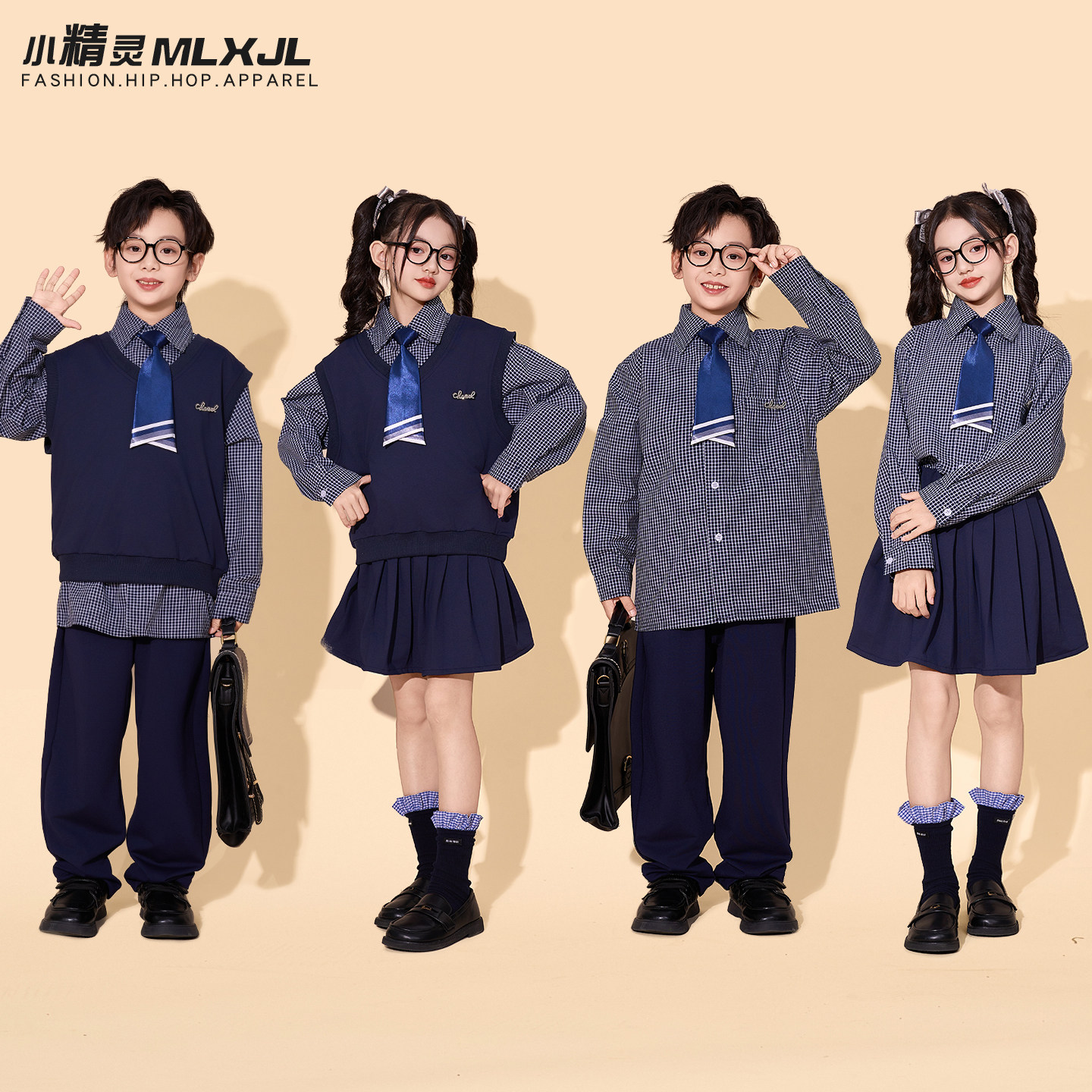 儿童演出服朗诵合唱表演啦啦队小学生运动会服装幼儿园班服男女童图片