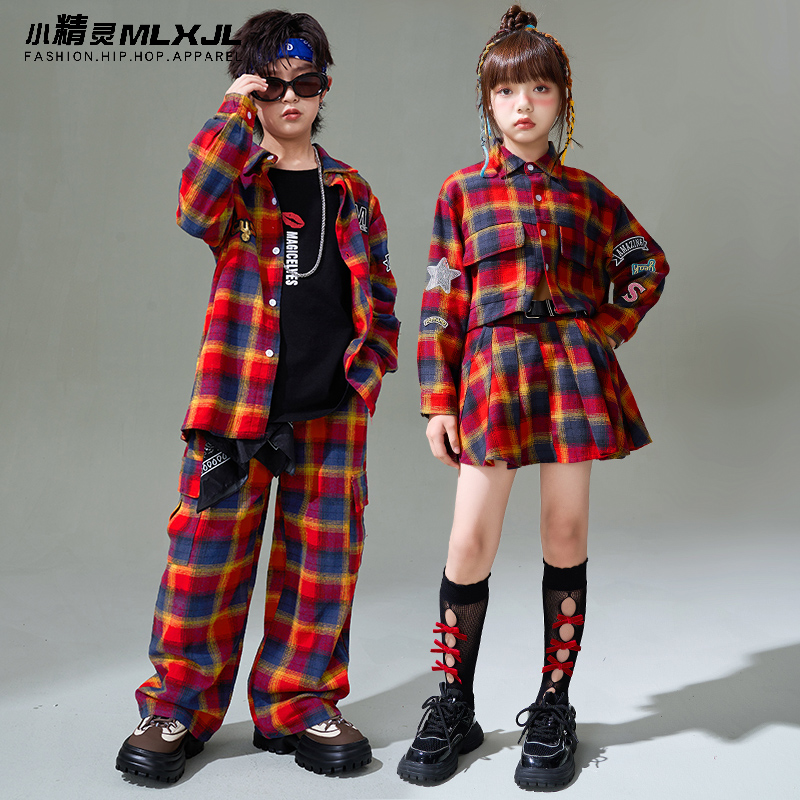 小精灵男女童嘻哈街舞演出服