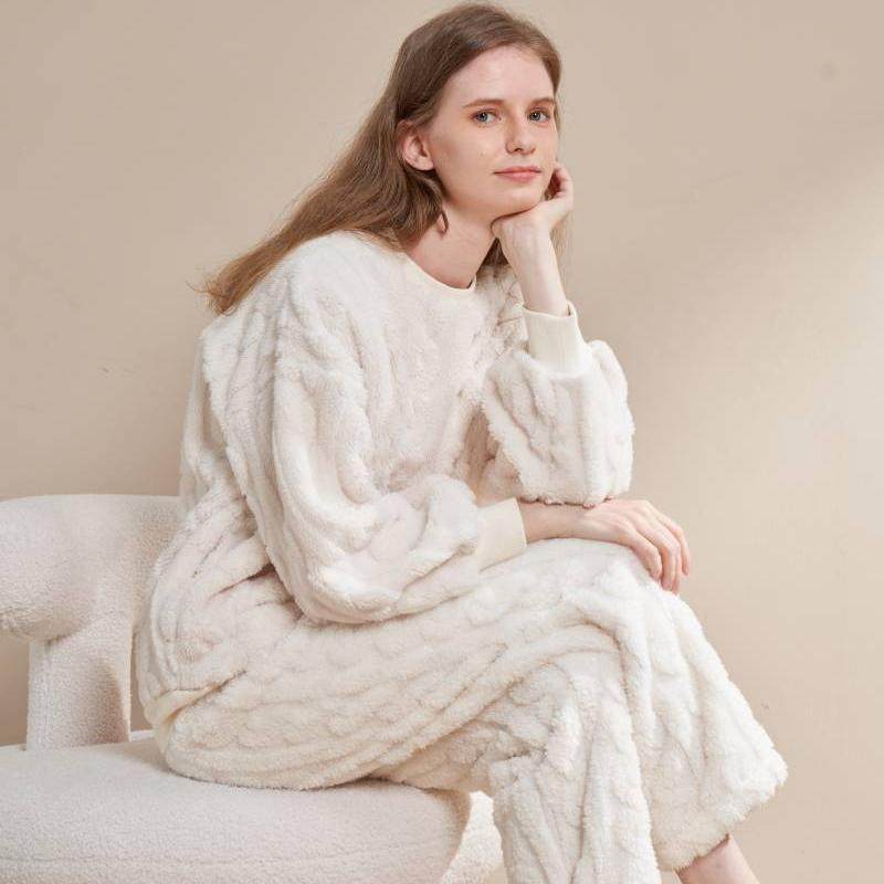 珊瑚绒睡衣女士冬季2022年新款男厚加绒套装秋天情侣法兰绒家居服