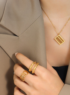 网红小女人珠心算 算盘珠精致个性小算盘吊坠项链小众设计锁骨链