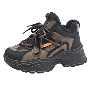 厨房防滑鞋女2025秋冬加绒厨师专用防水防油工作老爹鞋软底运动鞋