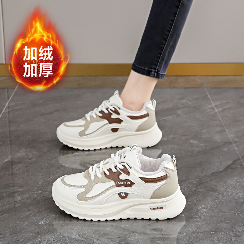 超轻加绒运动鞋女2025冬季新款防水防滑学生保暖棉鞋不累脚阿甘鞋