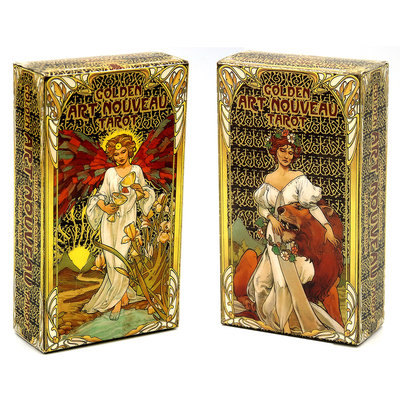 黄金色新艺术塔罗牌 泛韦特卡罗牌塔 Golden Art Nouveau Tarot