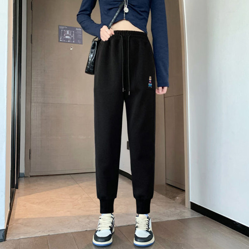 特大码女裤宽松束脚春秋冬加绒